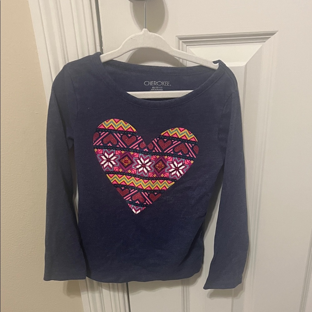 Cherokee Kids Long Sleeve Shirt with Colorful Heart Design
